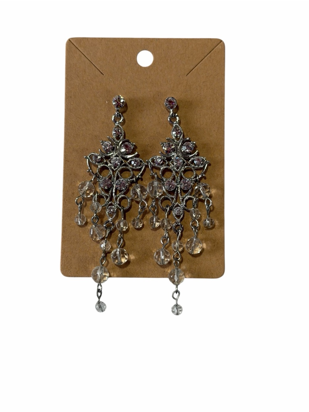 Silver Chandelier Crystal Drop Earrings - Women Jewelry